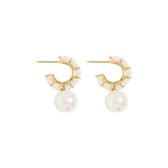 CHAN LUU Maiden Hoop Earrings in White Pearl - Picture 1 of 11